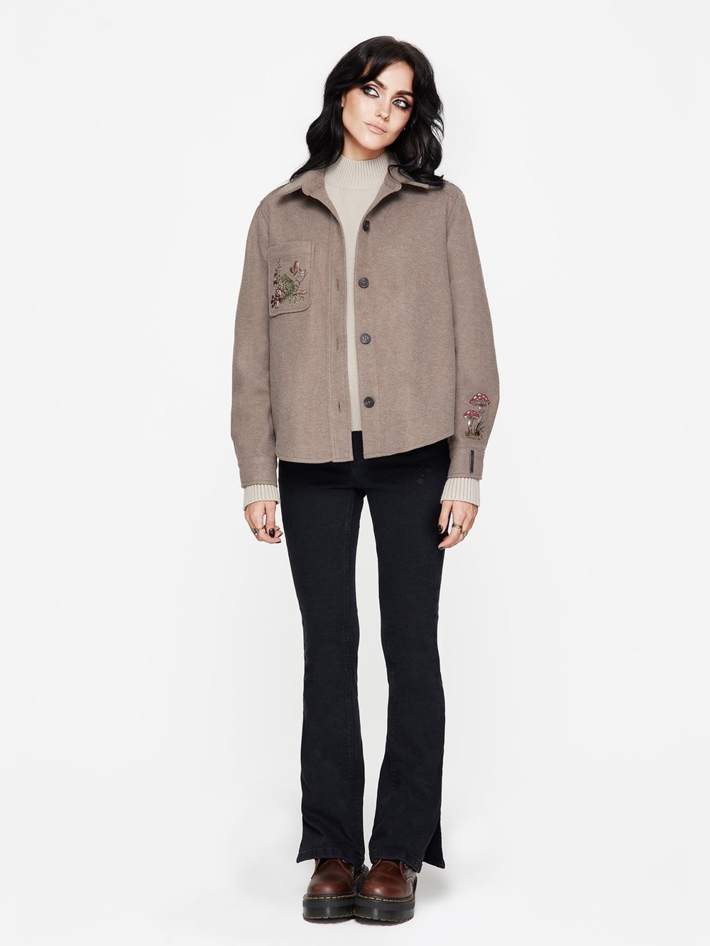 Disturbia Cordelia Floral Frog Embroidered Pocket Front Shacket US 14 / UK 18 - Picture 8 of 8